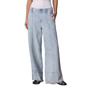 Rag & Bone Blue Cotton Featherweight Arianna High Rise Wide Leg Denim Jean Size